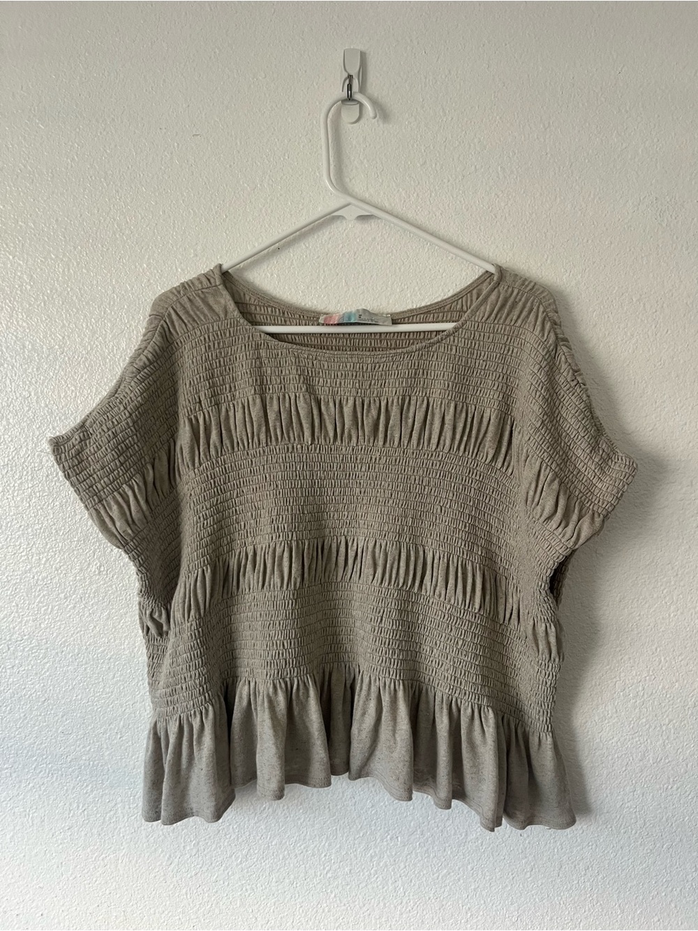 Free People Beach Riley Top Cream Beige Size medium linen